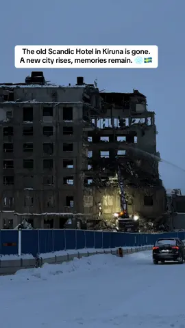 The end of an era in Kiruna. Scandic Hotel is gone, but the memories remain. ❄️🇸🇪  #KirunaSweden #KirunaMove #Lapland #ArcticLife #MorrisSweden 