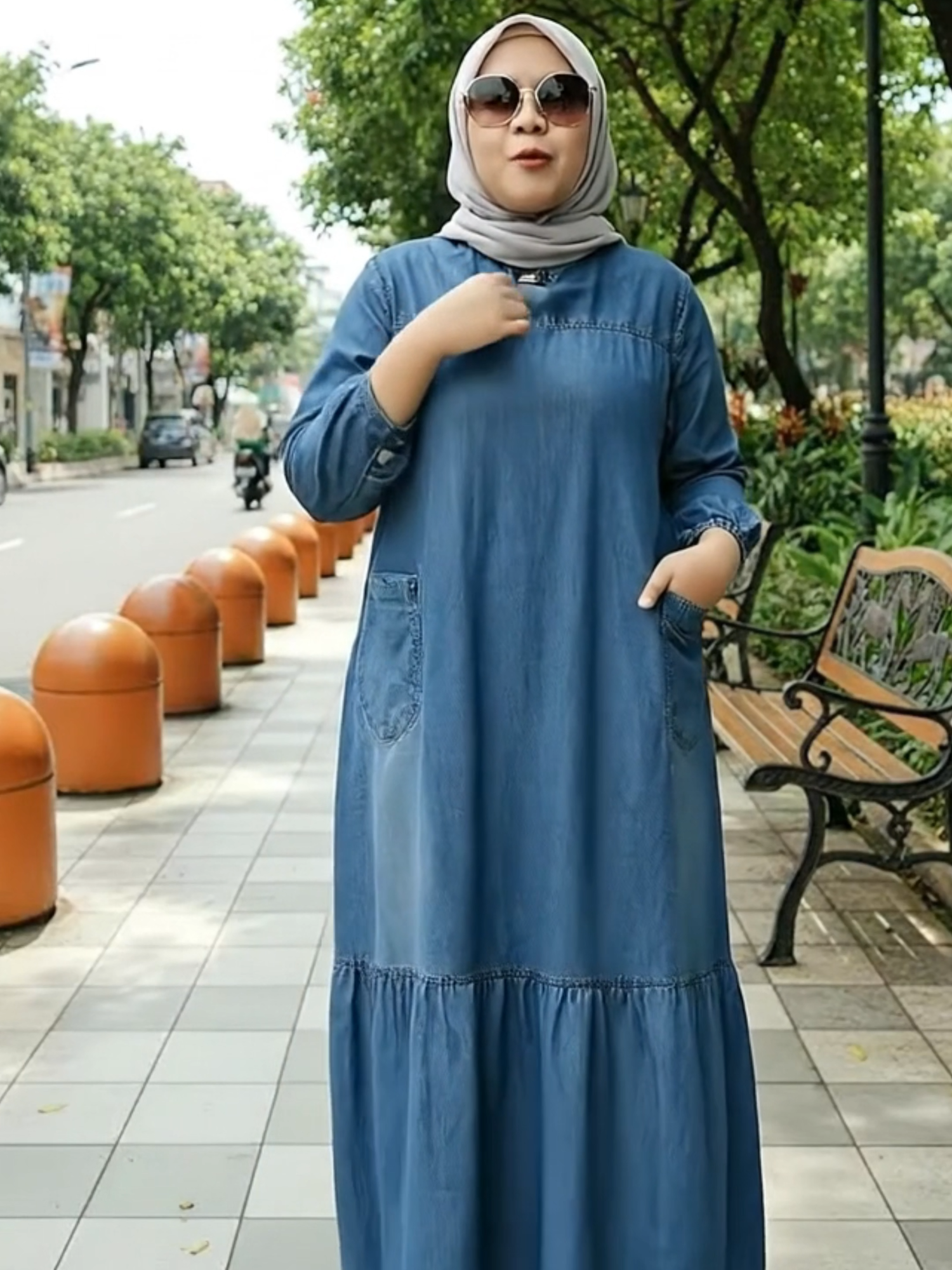 Gamis Jeans Denim Jumbo #Bigsizewanita #bylelga #Gamisjumbo #gamisdenim #atasanwanitajumbo