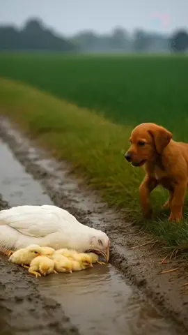 Cute little Dog Save A Family of Hen #AnimalLovers #forupage #dog #hen 