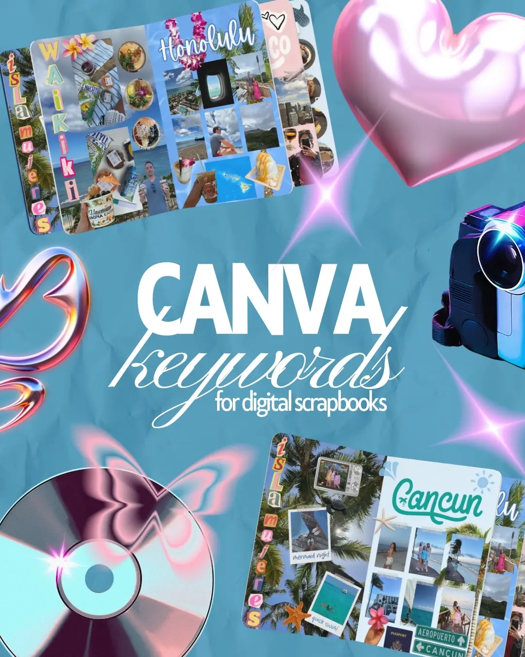 sharing my favorite canva keywords for digital scrapbooks and journals🎀 perfect for finding cute textures, stickers, and layouts but these work just as well for aesthetic wallpapers too 💻 save this post for your next creative project or when you need fresh inspo for your iPad setup 🤍 and if you want to make your own, i have a full tutorial on how to create digital scrapbooks ✨ #canva #digitalscrapbook #digitaljournal #ipad #keywords 