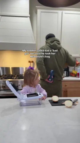 OK, first let me be clear. We do not call my daughter a bad girl lol ... now her brothers may do this and if you met her, you would completely understand lol!!! but she was not happy about Dad taking her McDonald's!