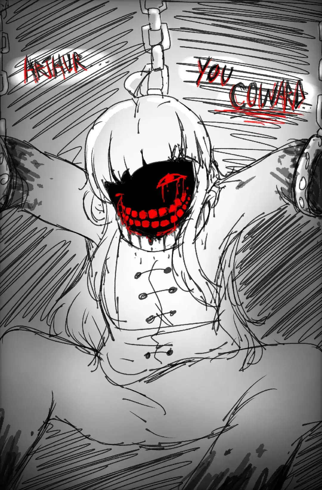 I've seen many people doing their takes on a twisted form for Delilah and I thought why not make one myself too 🤔  Since Delilah is a human, she doesn't have ichor naturally unlike the toons, so I thought it'd affect her differently  It instead quite literally turns her into a demon..haha(I went with this after searching in Google abt Greek ichor's effects on humans) She can make ichor writings appear on the walls around Gardenview (in this case, she's the one who wrote the 