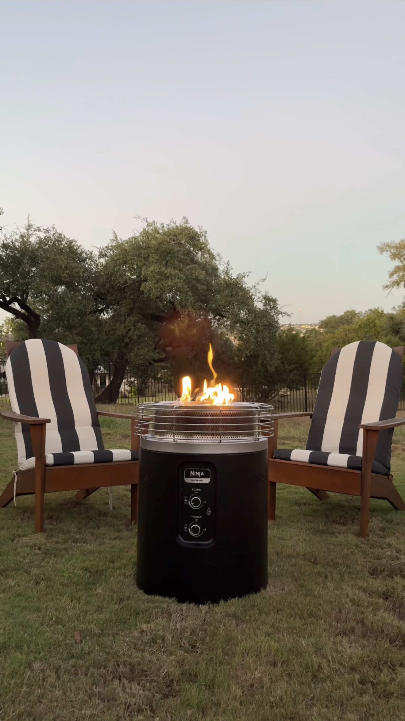 Warmth that hits from every angle 🔥 #NinjaPartner @Ninja Kitchen  #NinjaFireside360 #outdoorliving #backyardgoals #salfinds