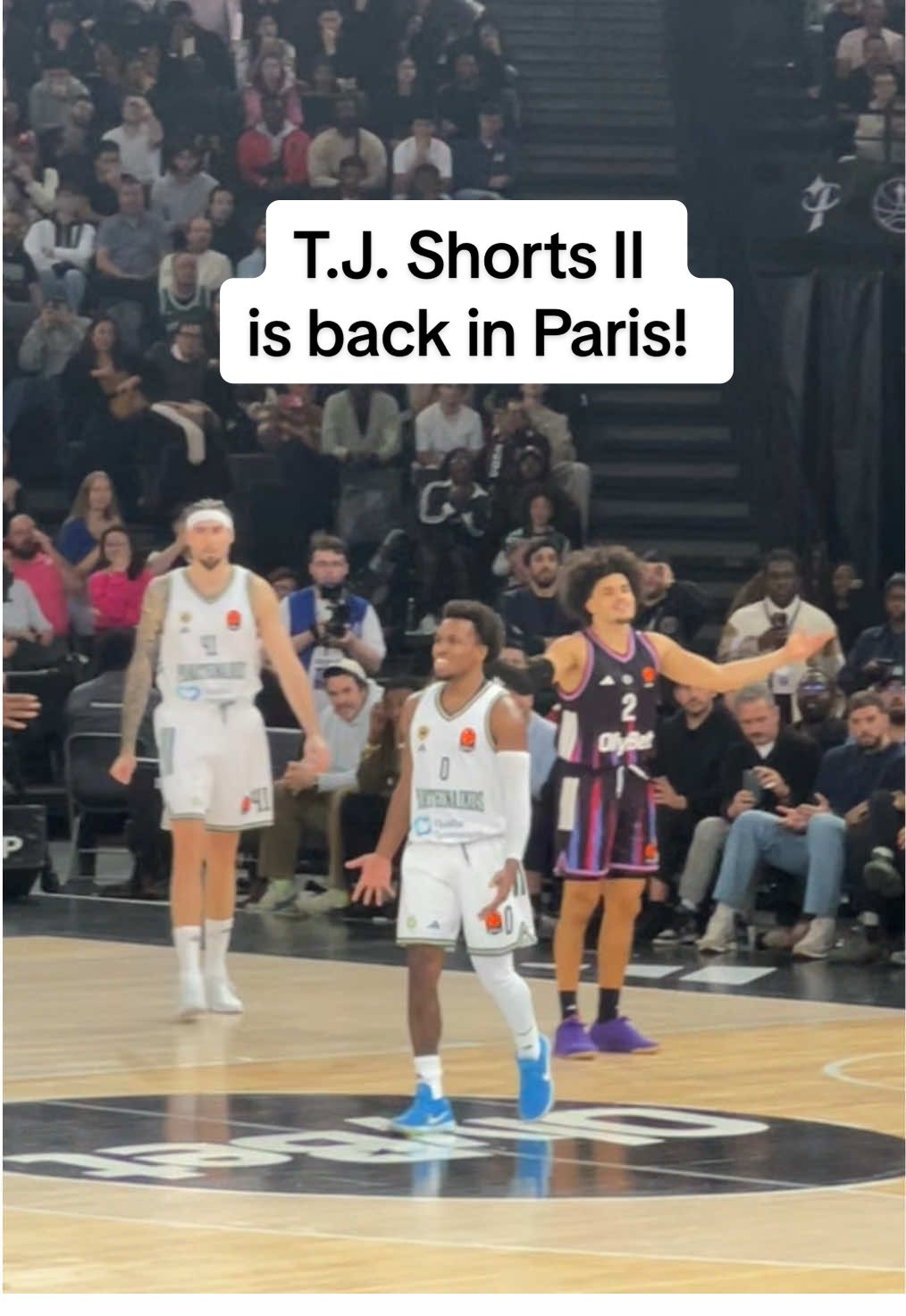 seeing him and Nadir back together on the court in different colors was special 🥹 #parisbasketball #panathinaikos #tjshorts #euroleague 