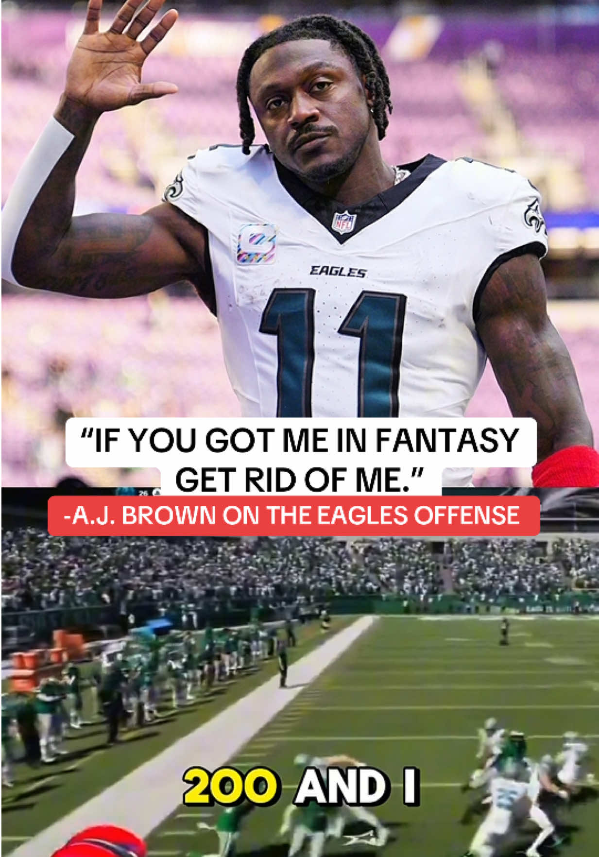 A.J. Brown is fed up with the Eagles offense  #nfltiktok #ajbrown #philadelphiaeagles 