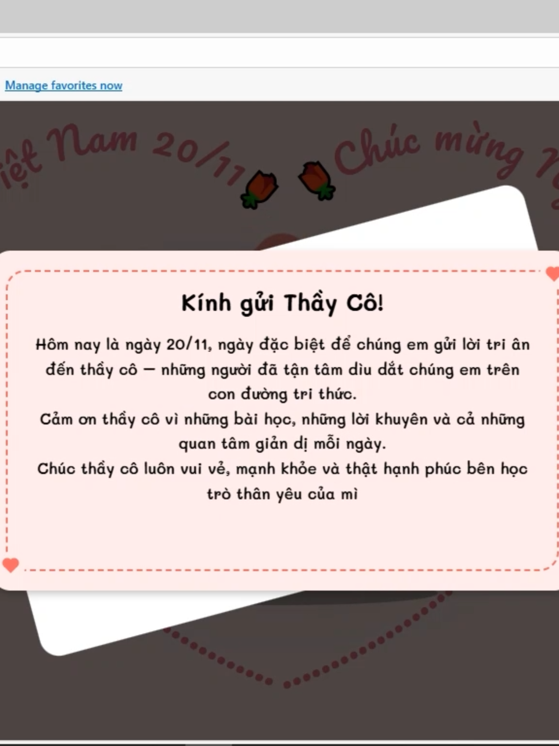 Code tri ân thầy cô nhân ngày 20/11 #happyvietnam #20/11 #xuhuong #fyp
