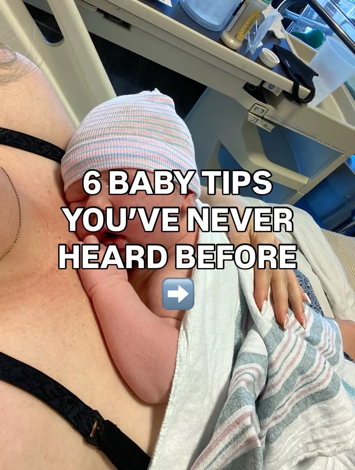 6 baby tips you’ve NEVER heard before as a first-time parent! ⬇️ 1. Pink eyebrows = tired  2. Babies cry to communicate, which they want to do A LOT. Stay calm and solve the puzzle.  3. Check their balled up fists and armpits for lint daily!  4. Gas pain can make any baby upset- try bicycle kicks daily to help.  5. If you have a baby boy, point their pen15 DOWN with diaper changes. 6. Clean the milk out of neck folds and keep it dry to avoid a bad rash.  Share with a new parent! 📲 #babytips #firsttimemom #newparents #newborntips 