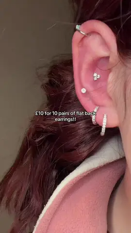 these are gorgeous!! they are sterling silver & non tarnish 🩷 #TikTokShopMadeMeBuyIt #BlackFriday #piercingtok #flatbackearring 