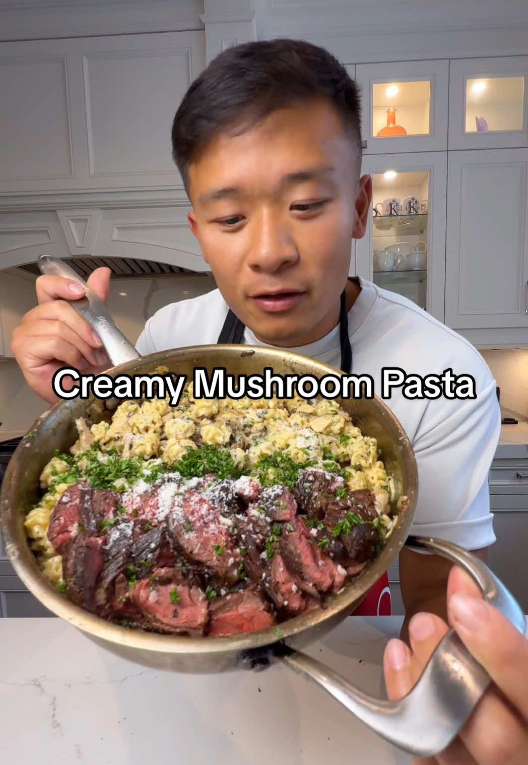 Creamy mushroom pasta recipe is up on my website now! Link in bio #creamy #mushroom #pasta #EasyRecipes #steak 