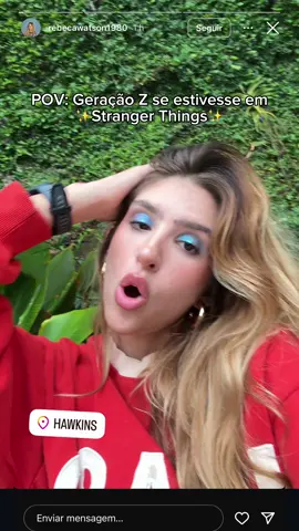 ✨POV: geração Z em Stranger Things✨ Cheguei aqui em Hawkins e a parte boa é que, como agora sou membro do Hellmann’s Fire Club, tô aqui com com meus Sabores Sinistros da Hellmann’s e se eu for de arrasta pra cima, pelo menos vai ser bem alimentada. #HellmannsFireClub @Hellmann’s Brasil @Netflix Brasil #publi