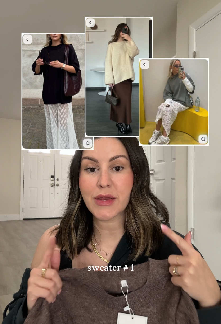 try on style ☺️ which one is your fav? #oversizedsweater #falloutfitinspo #winteroutfits 