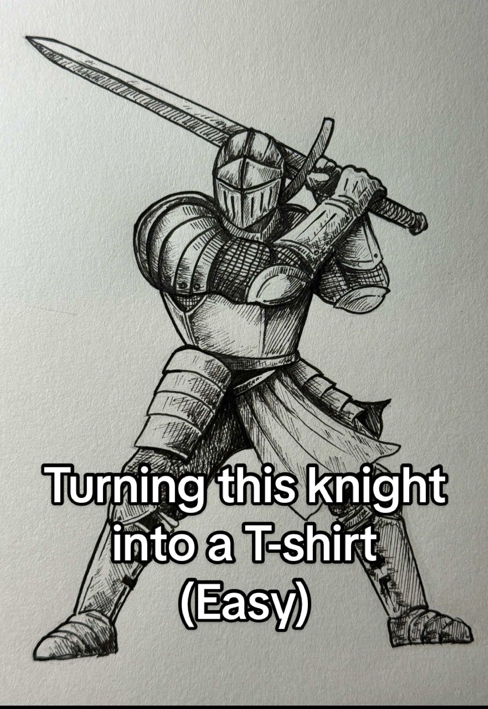 Turning this Knight into a T-shirt using Printful! #ad #printful #drawing #art #artist