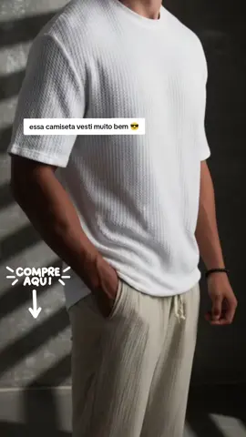 Camiseta Masculina Malha Tricot #roupas #camiseta #fashion #loja 