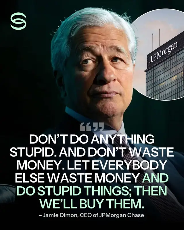 Jamie Dimon turned JPMorgan into a fortress — not by chasing trends, but by mastering discipline. Through market crashes, banking crises, and global uncertainty, he’s stayed consistent: focus on fundamentals, protect the balance sheet, and think decades ahead. In a world addicted to short-term gains, Dimon built longevity. By @spark__invest #JamieDimon #JPMorgan #Leadership #Finance #InvestingInsight