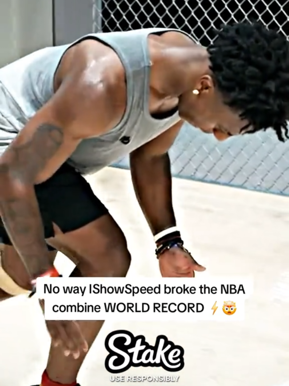No way IShowSpeed broke the NBA combine WORLD RECORD ⚡️🤯 #ishowspeed #fyp 