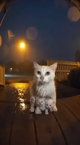 Some hearts still feel the pain of others… 💔 A mother cat waits in the rain with her babies, hoping someone will care. 🐾😿💦 If you still have a heart that feels — be part of us ❤️ Paws&Play Clips 💫 #CatLovers #EmotionalMoments #HeartTouching #UKVibes #FYP