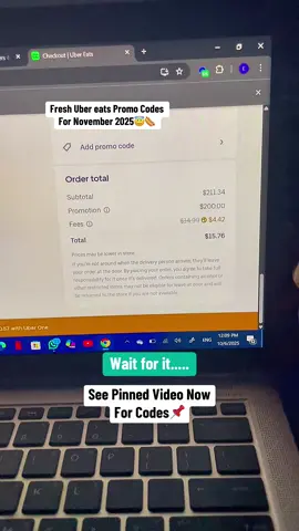 Fresh UBER EATS PROMO CODES for November 2025 #fyp #promo #chipotle #food #ubereats 