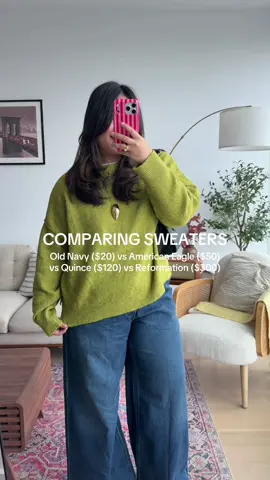 my review of 4 sweaters at different price points!! #midsize #falloutfits @Old Navy @American Eagle @onequince @reformation 