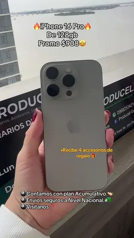 🔥iPhone 16 Pro🔥 De 128gb  Promo $908🤩  •Recibe 4 accesorios de regalo 🎁  🎱Contamos con plan Acumulativo.🫱🏻‍🫲🏾 🎱Envíos seguros a Nivel Nacional.🚛 #producell_gye #iphone16pro #envios #guayaquil_ecuador🇪🇨 #iphone 
