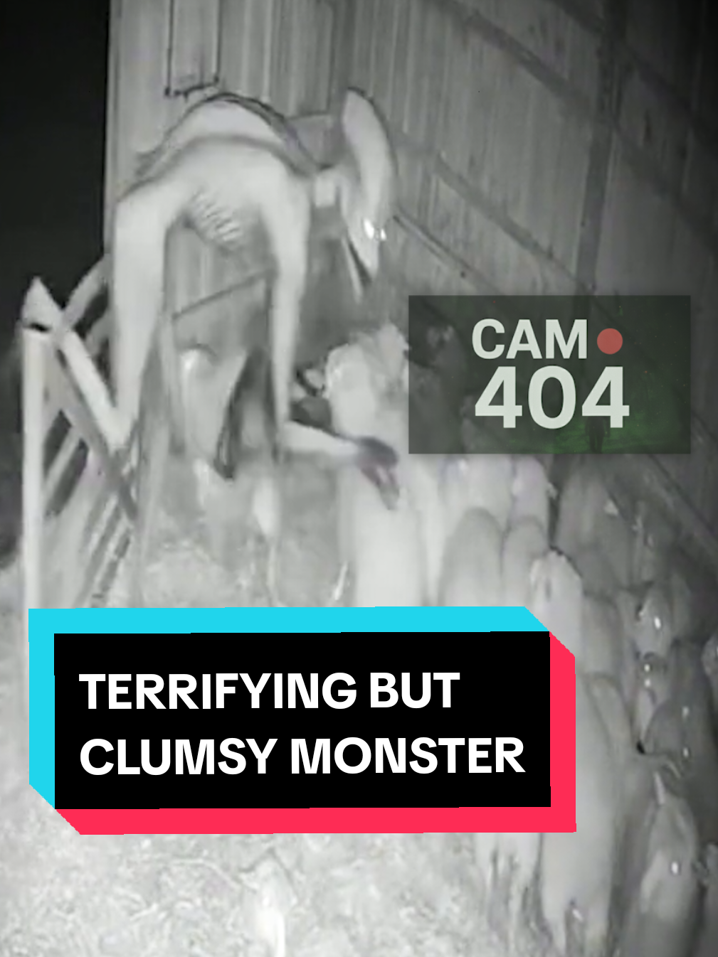 HOW CAN SUCH A TERRIFYING MONSTER BE SO CLUMSY? #skinwalker #cctv #are #scary #fy 