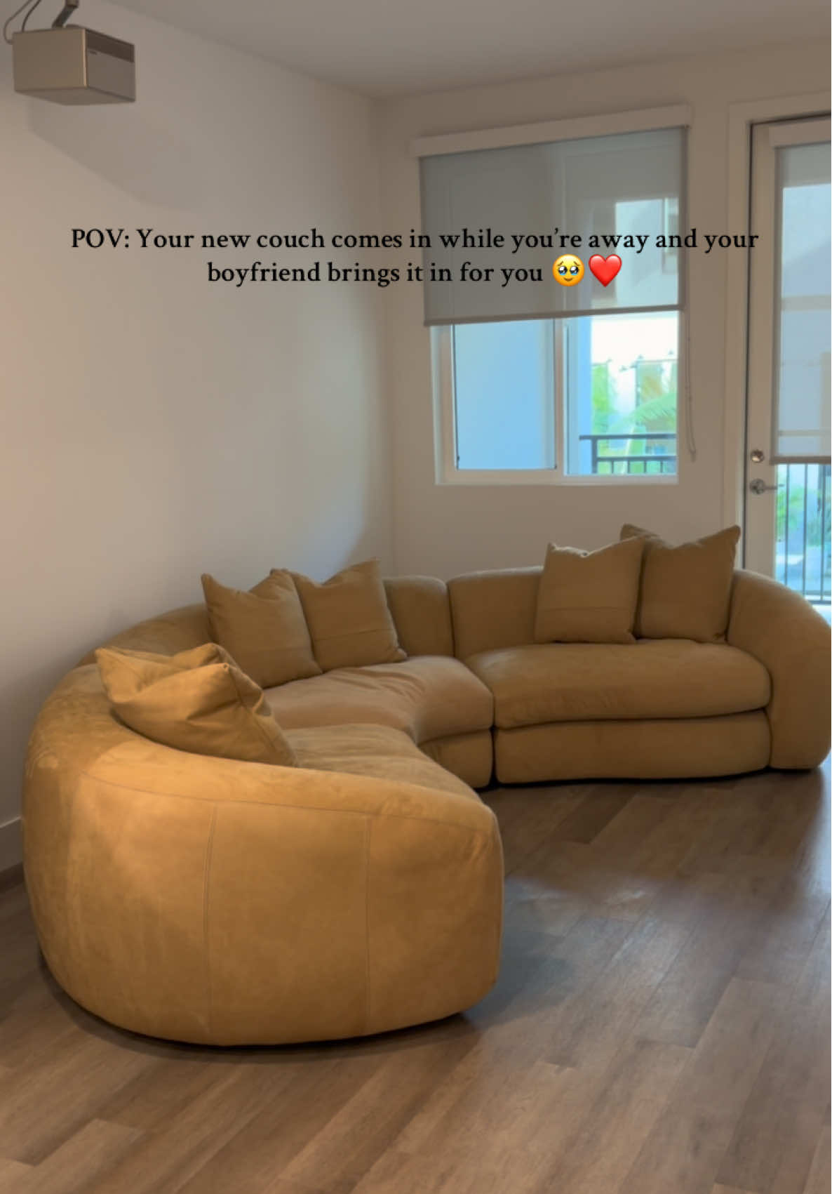 This video melted my heart but lmk what you guys think. 🤎 @Castlery US  #apartment #newcouch #couch #furniture 