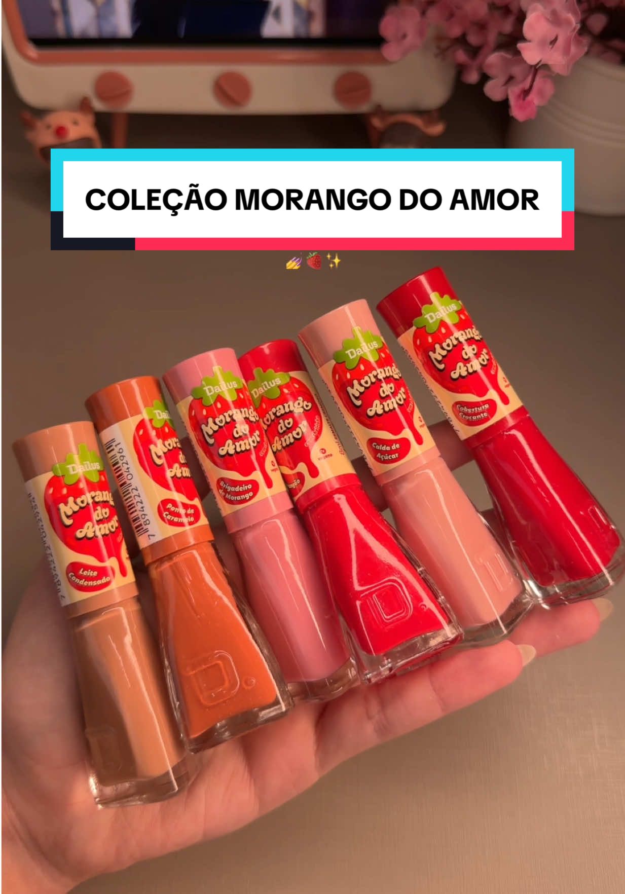LANÇAMENTO ✨ Dailus Morango do Amor 🍓❣️ Testando todas as cores nas unhas 💅✨ Qual foi seu favorito? 😻 ID Mercado Livre: ANAPT7-P6M5  🔎Cole este código no buscador para encontrar o kit completo dos esmaltes ❣️ #esmaltação #unhas #nails #MercadoLivreModa #OMelhorDaBeleza @Mercado Livre Moda 