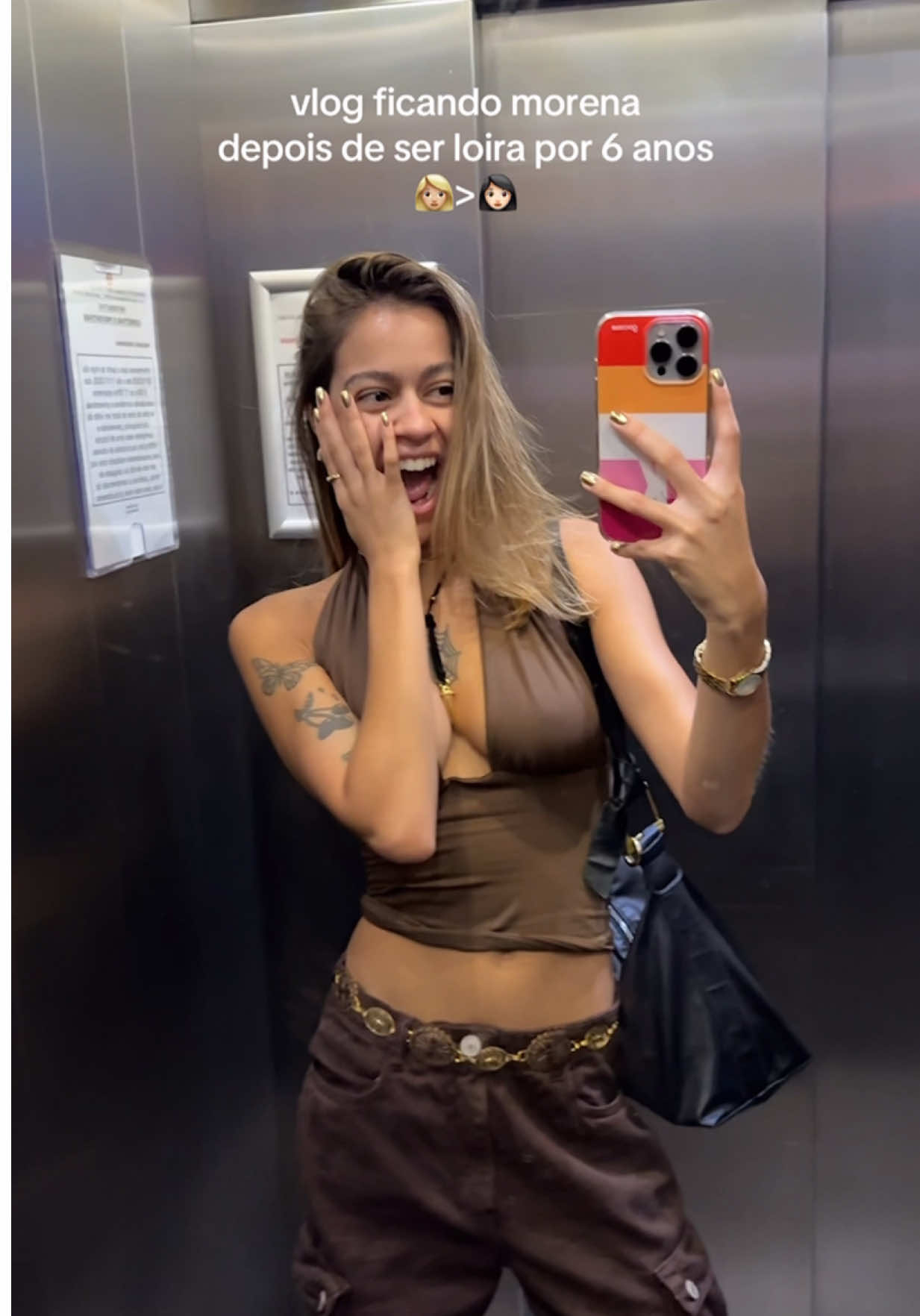 vlog da maior transformação capilar da minha vida 👩🏻🤎✨ #morena #blondetobrunette #Vlog 