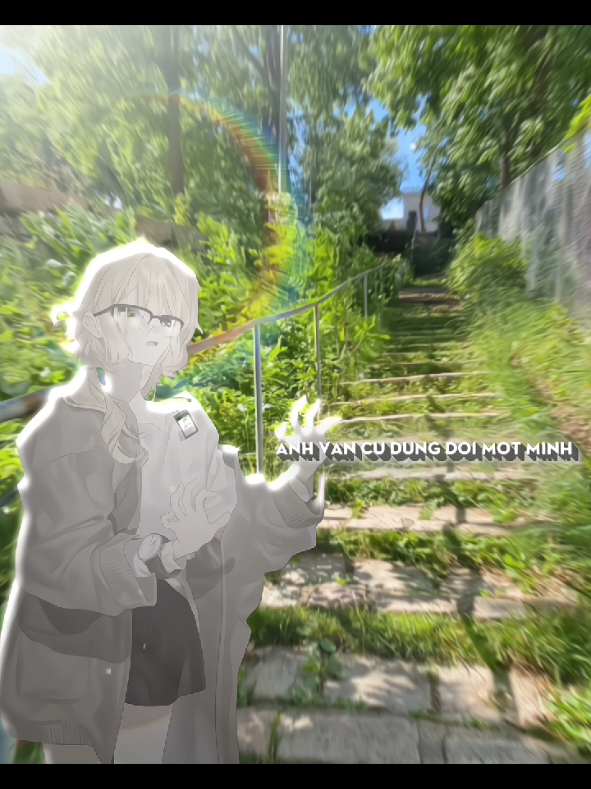 Anh Vẫn Cứ Đứng Đợi Một Mình | #xh #song #lyrics #gfxanime #gfx 