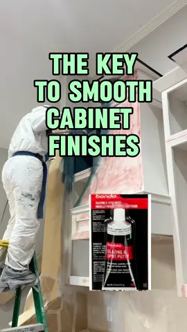 A smooth cabinet finish is all in the prep. #womenownedbusiness #kitchencabinets #kitchendesign #howtopaint #cabinetrefinishing 