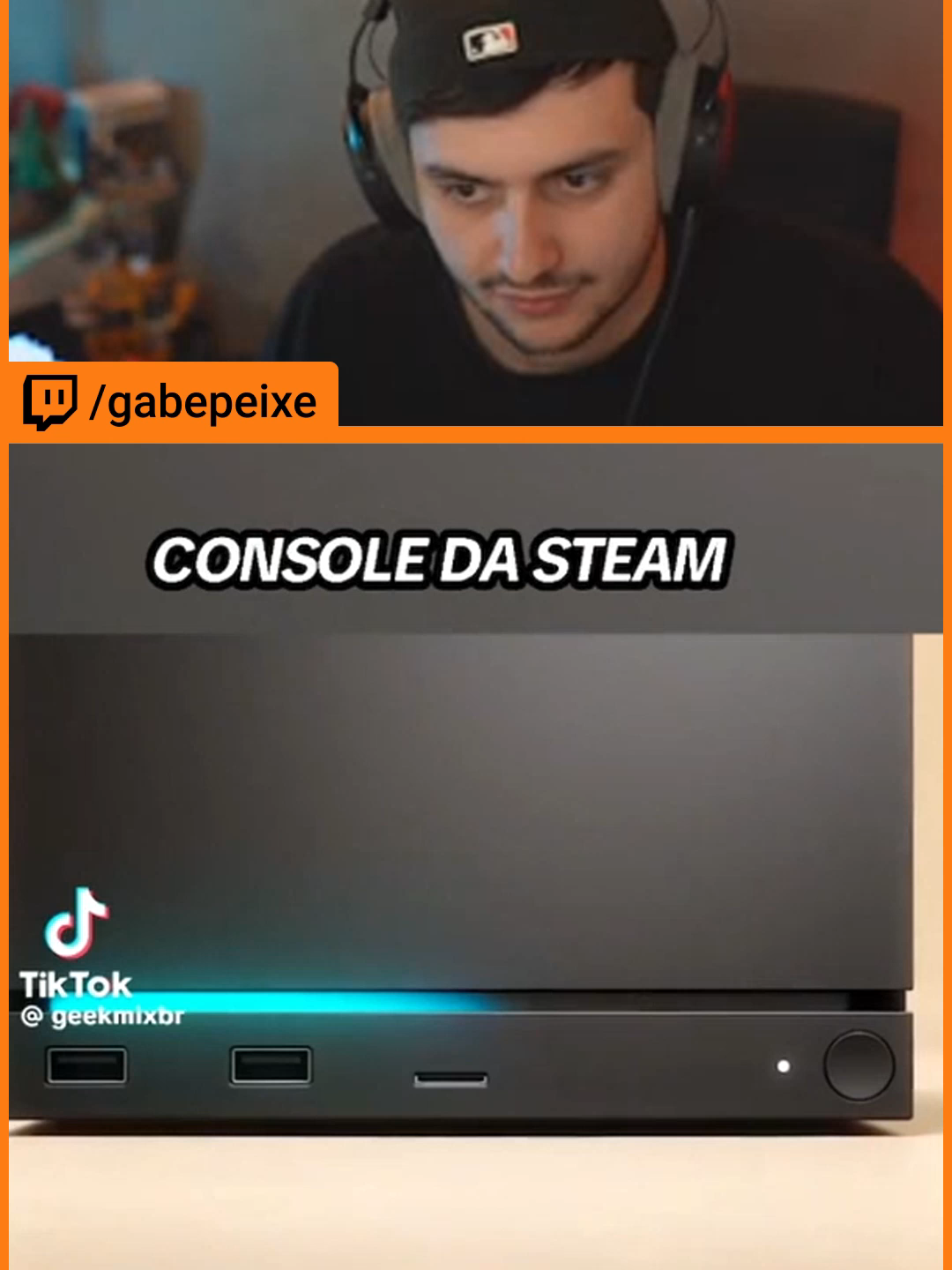 Esse console promete muito!!! #cortesgabepeixe #gabepeixe #loudgg #gabe #react #steam