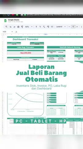 Dashboard Terfilter: pilih periode, lihat tren nominal per tanggal, top 5 barang terlaris & terbesar, statistik per metode/status pembayaran. Dapatkan di bio.
 
 #dashboardterfilter #trendpenjualan #analitikpenjualan 