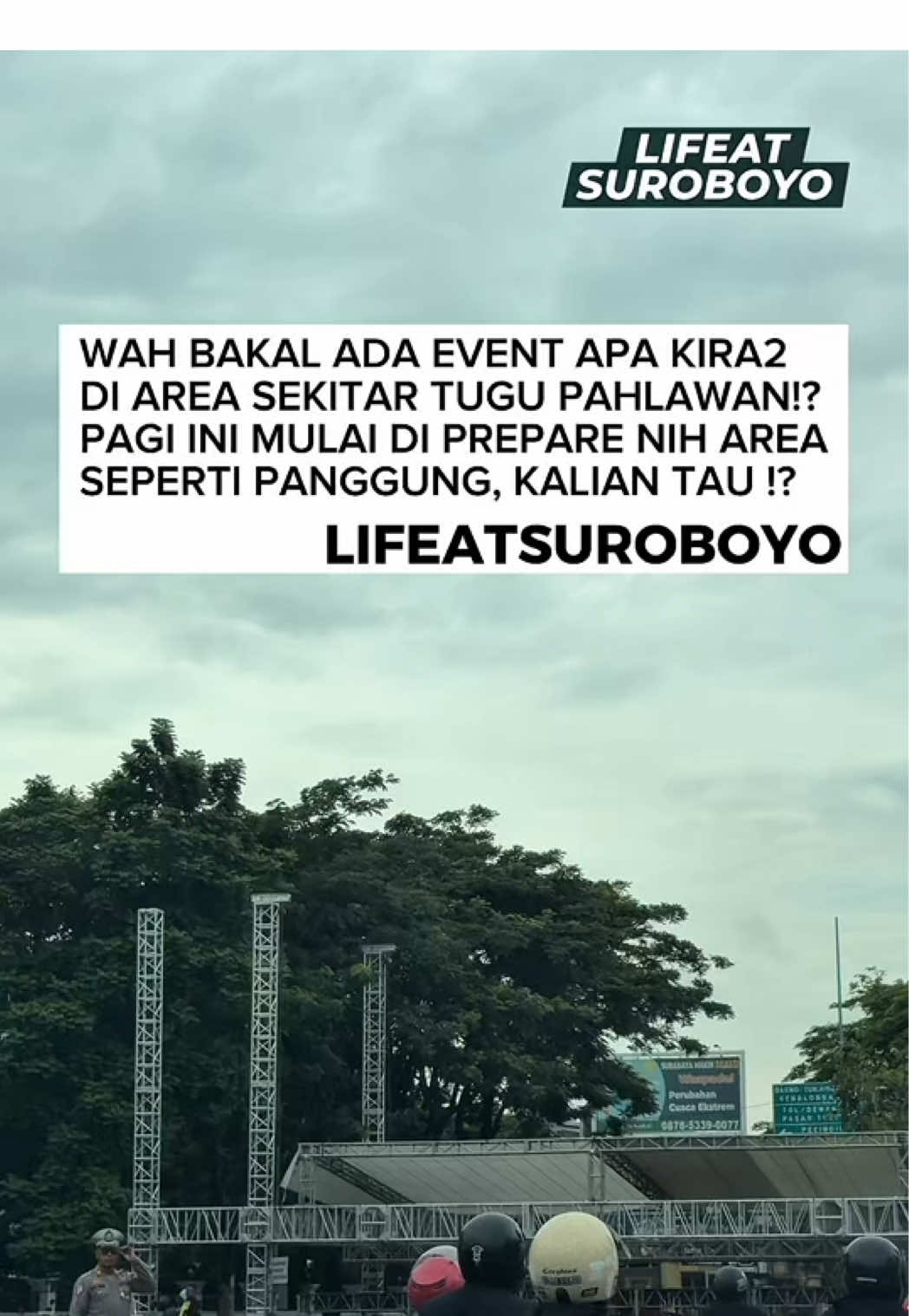 Semoga acaranya lancar dan tidak hujan deras ya rek ! Terpantau sedang dalam proses pembangunan panggung sepertinya pagi ini (13/11) .