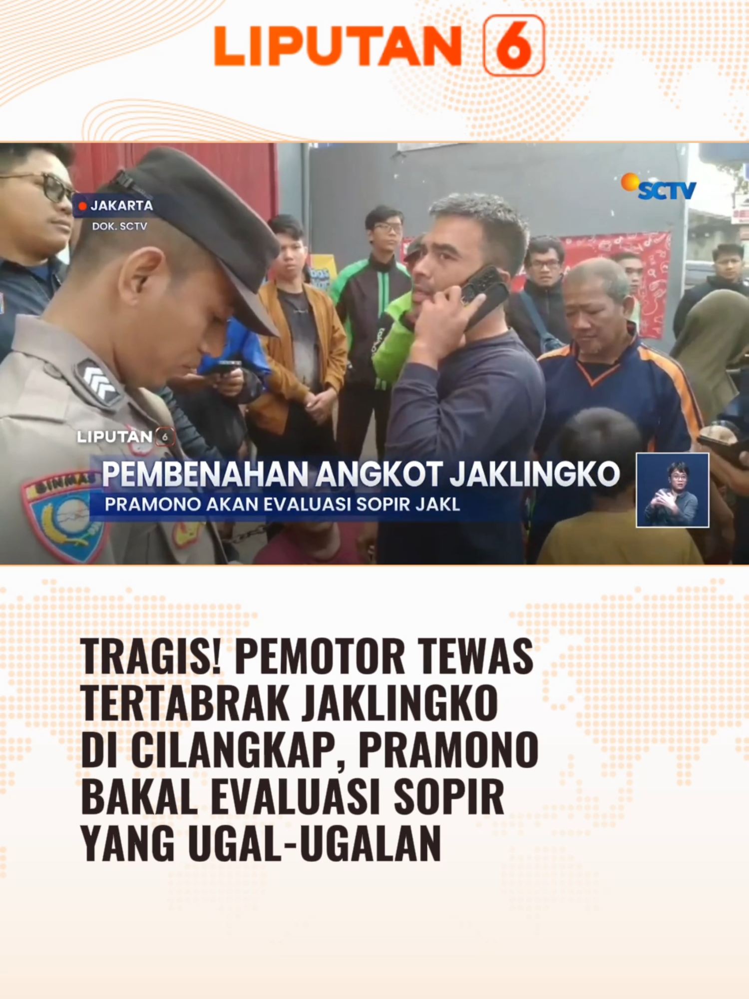 Kecelakaan yang melibatkan angkot Jaklingko menyebabkan pemotor tewas. Gubernur Pramono berjanji akan mengevaluasi sopir Jaklingko yang ugal-ugalan karena banyaknya keluhan dari warga. #newssctv #liputan6sctv #liputan6 #pramono #pramonoanung #jaklingko #jaklingkoindonesia #fypage #foryourpages #beritatiktok #foryourinformation #longervideos #viralvideo #fyp #videoviralitiktok