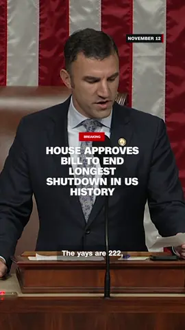 The House has approved a bill to end the longest government shutdown in US history. President Donald Trump must now sign the funding package to officially reopen the government.