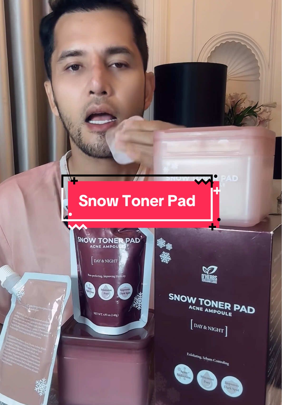 DHERBS SNOW TONER PAD ACNE & COLLAGEN          #dherbsterlajaklaris #dherbs #skincare #aliffsyukriterlajaklaris #snow 