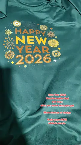 New Year 2026 Transformative Teal DTF Print what you see is what you get More choices of design Grab yours NOW while in stocks  Click yellow basket  👇👇 #transformativeteal  #newyear2026 #familyshirt 