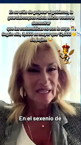 En su afán de golpear al gobierno, la guardabosques Adela Micha vuelve a demostrar que las matemáticas no son lo suyo 🤦‍♂️. Según ella, 3,000 es mayor que 12,000 🤔📉 Ja, ja, ja, ja... 😂