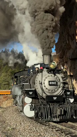 Working the curves of the highline at the Durango & Silverton … #train #steam #railroad #colorado 