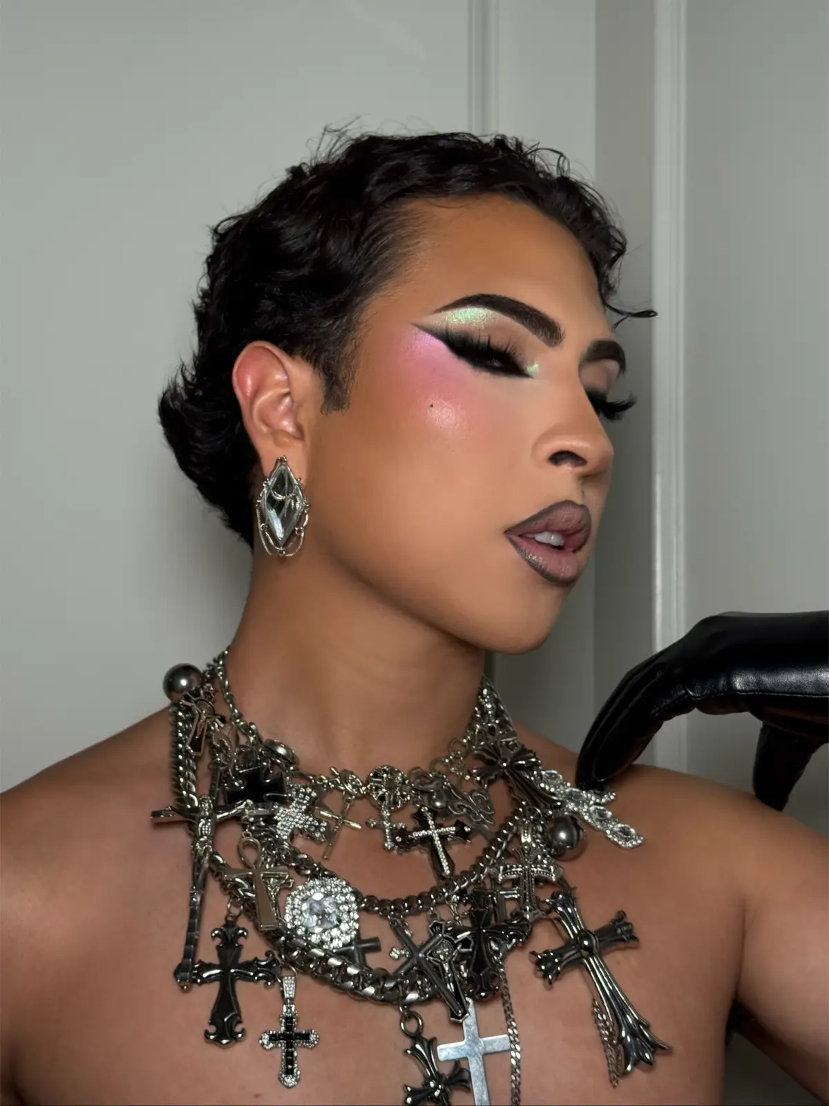 Little high fashion glam for @Louie 💜 the baddest perraaaa🐕 #foryou #makeup #makeupartist #louiecastro 