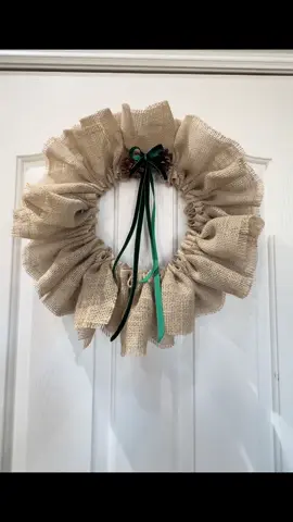 There’s beauty in handmade details — this DIY burlap wreath adds warmth, texture, and holiday magic. #DIY #christmaswreath #christmas 
