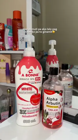 grabe kung noon ko pa sana to ginamit ang body serum nato, mas lalo pa yata along pumuti😩 #bodyserum #serum #bodycare #alphaarbutin 