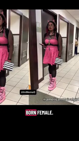 Woman says she felt extremely uneasy after a bearded individual dressed in women’s clothes and cat ears entered the women’s bathroom with her at Barnes & Noble. On top of it, after she confronted the person outside, another woman rushed to defend the weirdo. #male #female #bathroom #barnesandnoble #crazy 