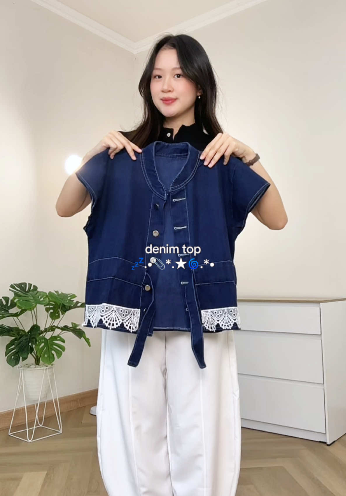 plis ini bagus bgt denim topnya, super cantik kalo dipake!! 🥹💙#denimtop #bajudenim #racunoutfit 