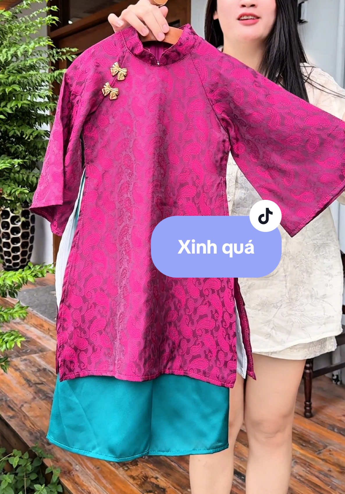 Áo dài xinh lắm Ý mẹ ơi  #thoitrangtreem #tiktokshop #tet2026 #aodaibegai #aodaitet2026 