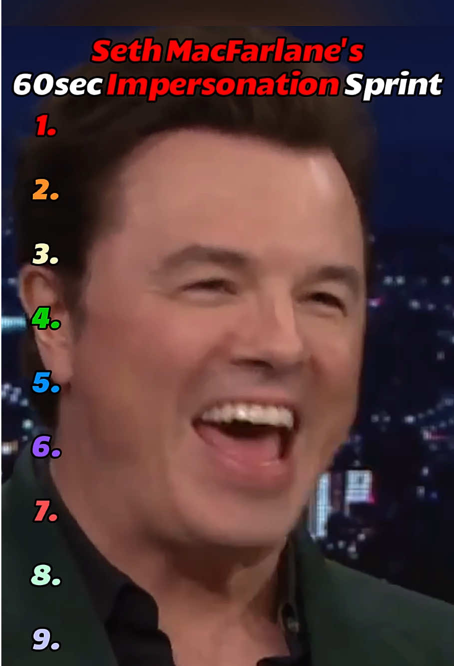 Seth MacFarlane's 60sec Impersonation Sprint #sethmacfarlane #impression #ranking #funny #viral