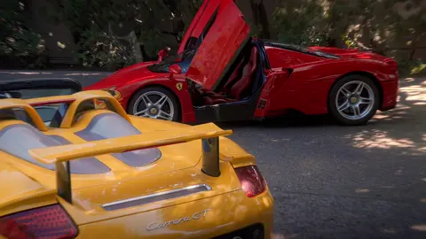 2000s poster cars | Porsche CGT and Ferrari Enzo  . . . . . . . . #porsche #carreragt #ferrari #cars #supercar 