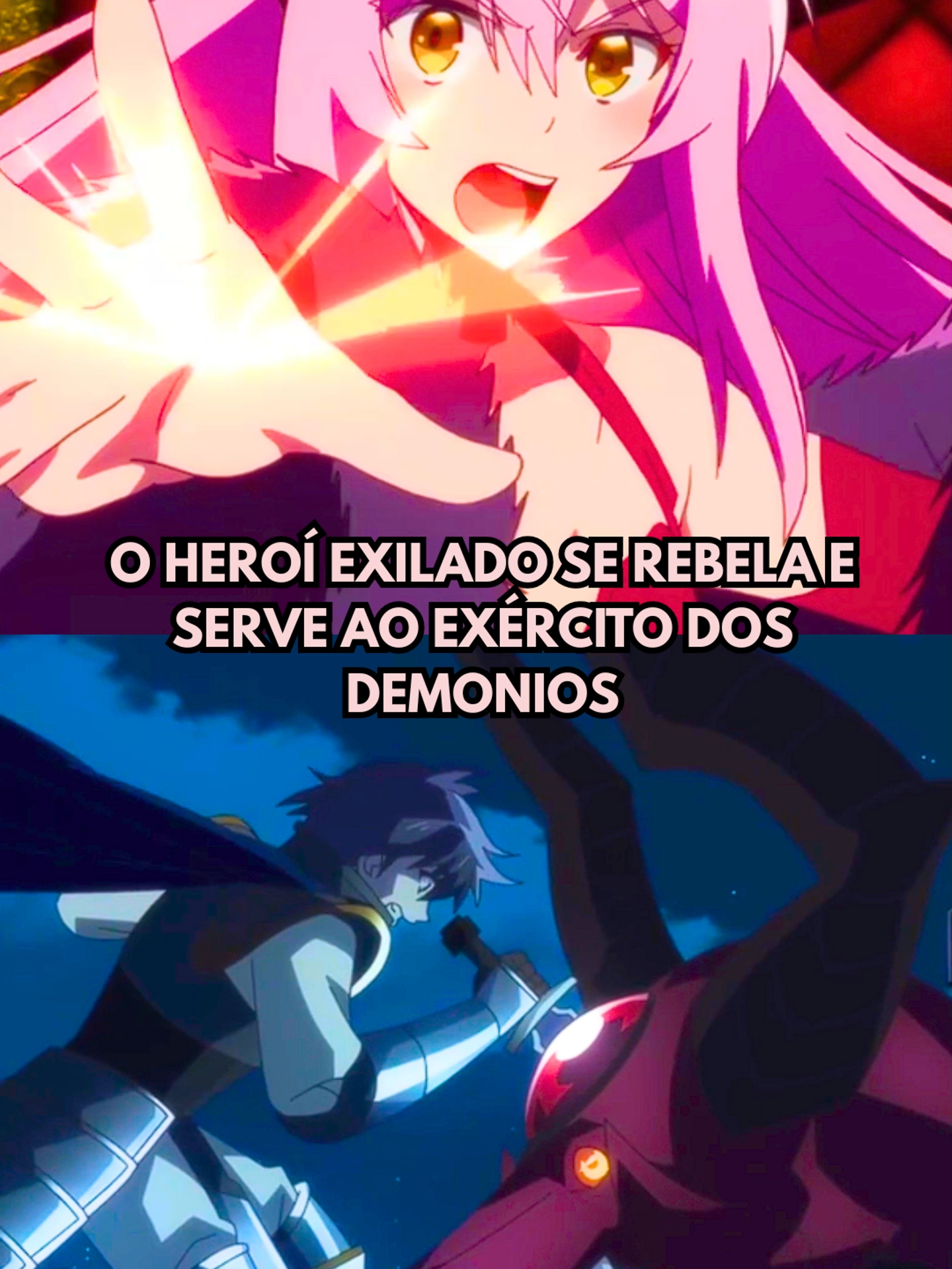 O herói exilado se rebela e serve ao exército dos demônios. #anime #otaku #narração #fyp #isekai
