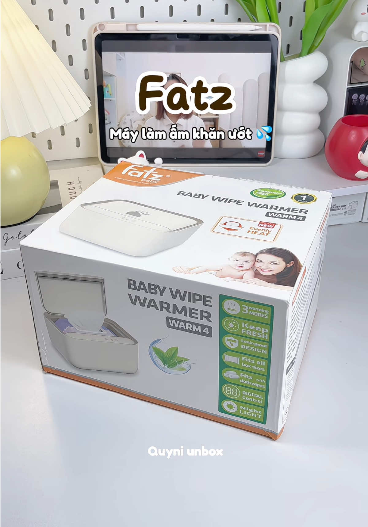 Máy làm ấm khăn ướt, khăn khô đa năng, khăn vải, không cần đổ nước, chế độ làm ấm 3 chiều, máy làm ấm nhanh, giữ nhiệt tốt, ưng lắm nha #maylamamkhanuot #fatzbaby #maylamamkhan #fatz #quyniunbox 