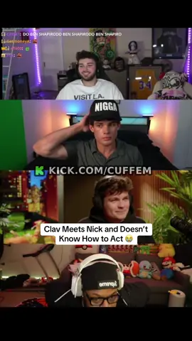 Clav Meets Nick and Doesn’t Know How to Act 😭 #cuffem #clavicular #adinross #streamer #kick 