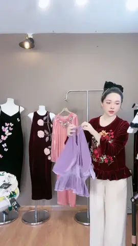 Áo Nhung The Hoa Hướng Dương Tay Loe Xinh